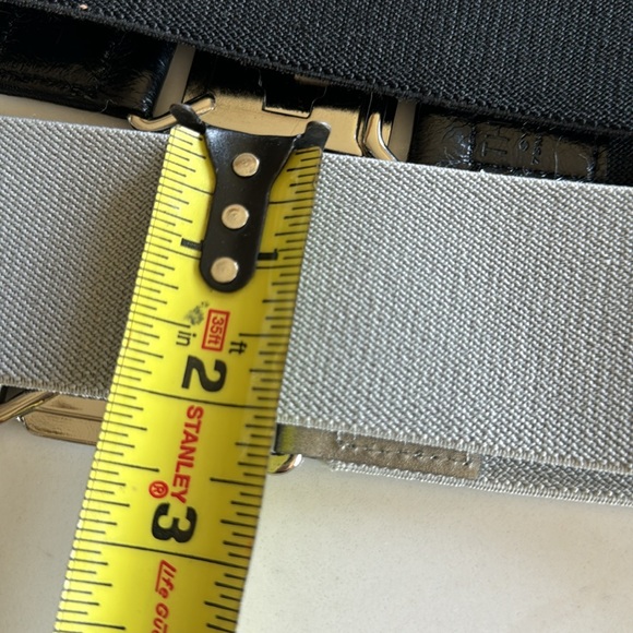 Two wide stretchy Belts - solid Grey and Black- Silver 2” wide The Limited Sz L - Picture 9 of 9